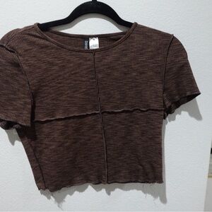 Forever 21 Chocolate Ribbed Crop Top